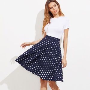 Navy Polka Dot Circle Skirt